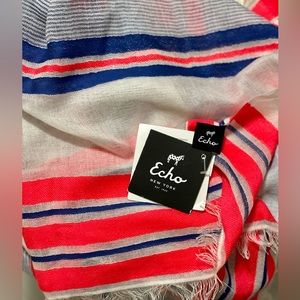 NWT Echo Cotton Blend Striped Pareo Wrap/Scarf
